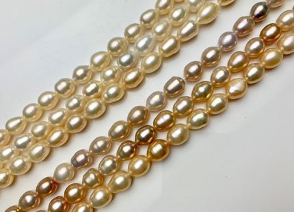 8.5x11 mm AA High Luster Rice/Oval Natural Pink Or Pale Peach Freshwater Pearl Beads Genuine Natural Color Freshwater Pearls. #1703