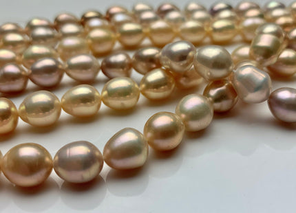 8.5x11 mm AA High Luster Rice/Oval Natural Pink Or Pale Peach Freshwater Pearl Beads Genuine Natural Color Freshwater Pearls. #1703