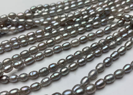 4x6-7 mm Gray Color Rice / Oval Freshwater Pearls Genuine Freshwater Pearl Beads High Luster Freshwater Pearls #1705