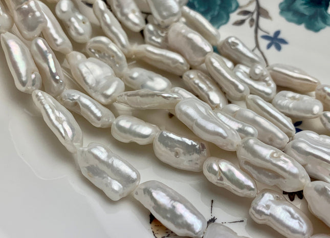 8-10x20-22 mm Natural White Biwa Stick Freshwater Pearls Genuine Natural White Stick Pearls Natural Freshwater Pearl Beads #1704