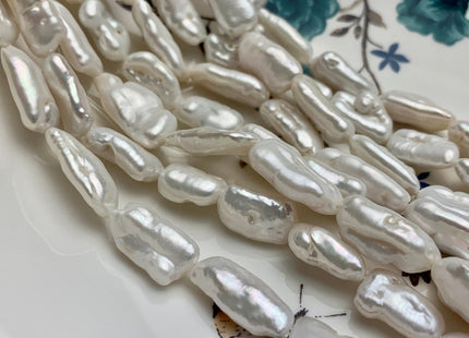 8-10x20-22 mm Natural White Biwa Stick Freshwater Pearls Genuine Natural White Stick Pearls Natural Freshwater Pearl Beads #1704