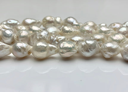 10-13 mm AA Large Hole Natural White Baroque Pearl 2.2 mm Hole Natural Baorque Pearl Beads Large Hole Genuine Baroque Pearls #242