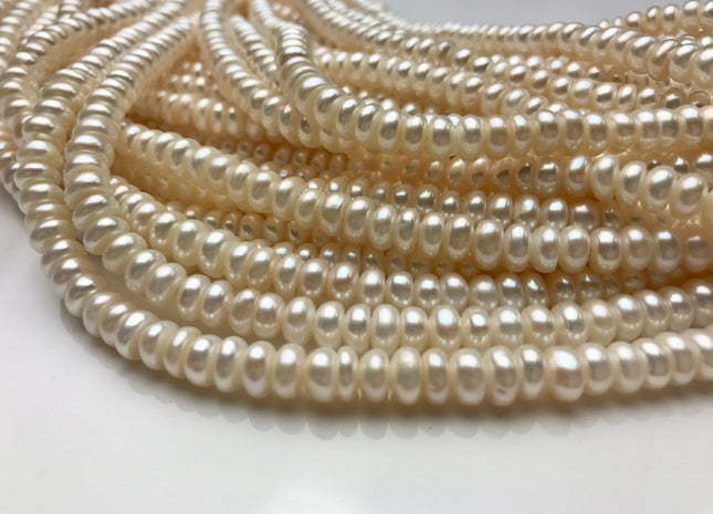 4x5-6mm & 5x6-7mm Button Rondelle Shape Freshwater Pearl Beads #865