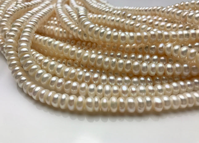 4x5-6mm & 5x6-7mm Button Rondelle Shape Freshwater Pearl Beads #865