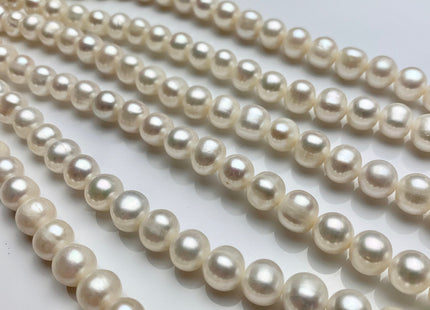 8 mm OR 9 mm Natural White Potato Freshwater Pearls Genuine Off Round Natural Pearl Beads High Luster White Cultured Freshwater Pearls #1440
