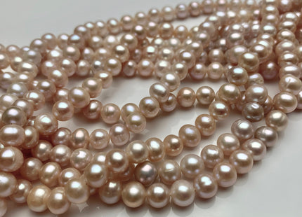 6.5-7mm Natural Pink Peach Mauve Color Potato Freshwater Pearl Beads Genuine Cultured Freshwater Natural Pearls #657