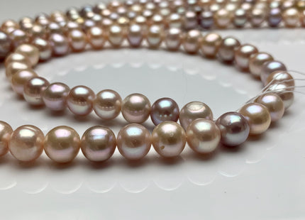 9-10 mm AA Natural Multi Pink Semi Round Freshwater Pearl Beads Genuine High Luster Smooth And Round Freshwater Pearls #1421