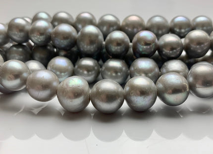 12-14 mm AA Half Strand Gray Color Large Hole Potato Freshwater Pearls Beads Hole Size 2.2 mm Genuine Large Hole Freshwater Pearls #1708