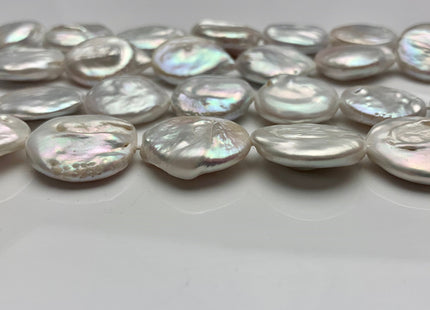 15-23mm Natural White Large Coin Freshwater Pearl Beads Large Size Flat Coin Pearls #1709
