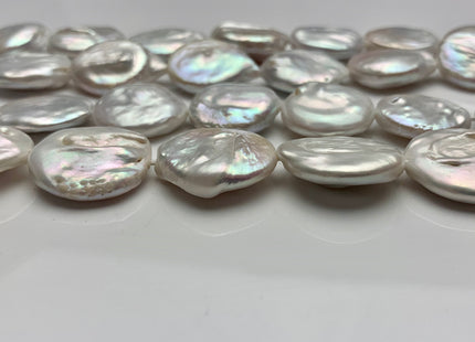 15-23mm Natural White Large Coin Freshwater Pearl Beads Large Size Flat Coin Pearls #1709
