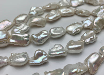 12-14 x 18-20 mm Natural White Biwa Stick Freshwater Pearls Beads Genuine High Luster Natural white Biwa Freshwater Pearls #538
