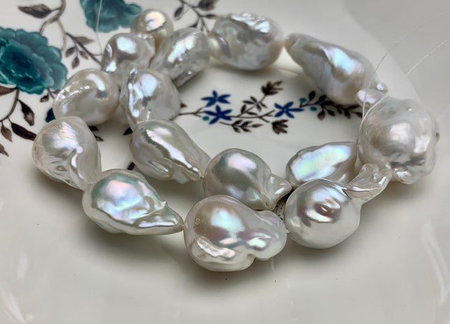 One-Of-A-Kind 17-22x23-35 mm AAA Very Rare HUGE Baroque Freshwater Pearl Beads Genuine Natural White High Quality Baroque Pearls #1717