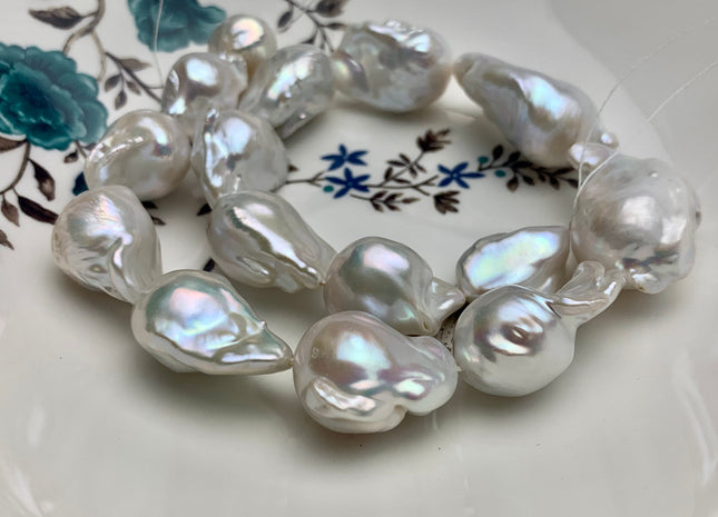 One-Of-A-Kind 17-22x23-35 mm AAA Very Rare HUGE Baroque Freshwater Pearl Beads Genuine Natural White High Quality Baroque Pearls #1717