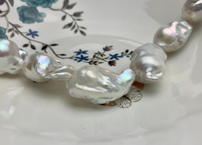One-Of-A-Kind 17-22x23-35 mm AAA Very Rare HUGE Baroque Freshwater Pearl Beads Genuine Natural White High Quality Baroque Pearls #1717