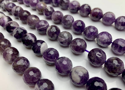 WHOLESALE 4mm 6mm 8mm 10mm 12mm AAA Faceted Round Flower Amethyst Gemstone Beads Natural Color Genuine Flower Amethyst Beads #2244