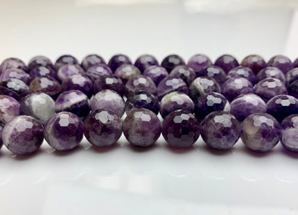 WHOLESALE 4mm 6mm 8mm 10mm 12mm AAA Faceted Round Flower Amethyst Gemstone Beads Natural Color Genuine Flower Amethyst Beads #2244