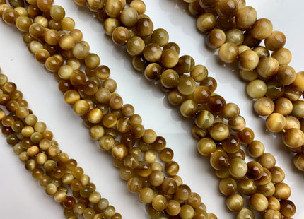 6mm 8mm 10mm 12mm AAA Smooth Round Golden Tiger Eyes Gemstone Beads