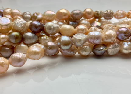 9-10 mm Large Hole Half Strand Freshwater Pearls Potato Rosebud Shape Natural Multi Color Hole 2.2mm Genuine Freshwater Rosebud Pearls #1073