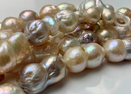 12-18 x 21-25 mm Half Strand Large Hole Baroque Peanut Pearls Natural Pink Color Double Beads Baroque Pearls Peanut Pearls #635