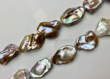 17-25x28 mm AAA High Luster Limited Edition Natural Color Keishi Paddle Freshwater Pearl Beads Genuine Natural Keishi Coin Pearls #1355