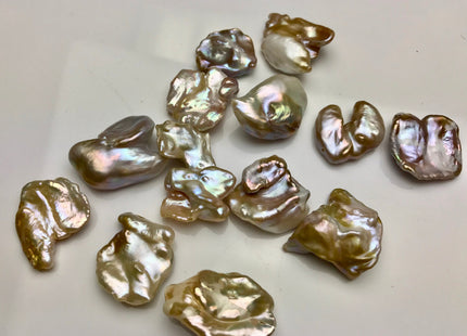 17-25x28 mm AAA High Luster Limited Edition Natural Color Keishi Paddle Freshwater Pearl Beads Genuine Natural Keishi Coin Pearls #1355