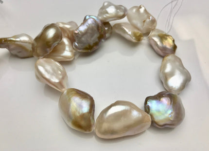 17-25x28 mm AAA High Luster Limited Edition Natural Color Keishi Paddle Freshwater Pearl Beads Genuine Natural Keishi Coin Pearls #1355