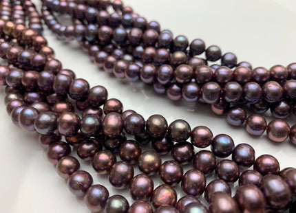7.5 mm Or 8 mm AA Purple Peacock Color Freshwater Potato Pearls Genuine Freshwater Pearl Beads #1419