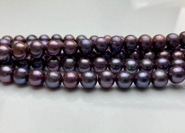 5-6 mm 7.5 mm 8 mm AA Purple Peacock Color Freshwater Potato Pearls Genuine Freshwater Pearl Beads #1419