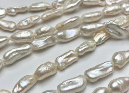 9-11x15-23 mm AA Natural White Biwa Stick Freshwater Pearls Genuine Natural White Stick Pearls Natural Freshwater Pearl Beads #1721