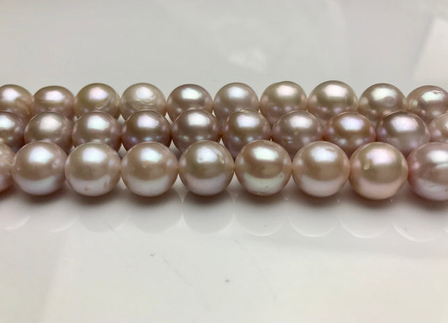 10.5-11 mm AA Natural Pink Color Semi Round Freshwater Pearl Beads Genuine Freshwater Round Pearls #1448