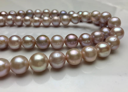 10.5-11 mm AA Natural Pink Color Semi Round Freshwater Pearl Beads Genuine Freshwater Round Pearls #1448