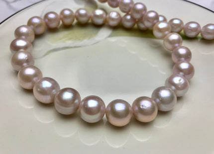 10.5-11 mm AA Natural Pink Color Semi Round Freshwater Pearl Beads Genuine Freshwater Round Pearls #1448