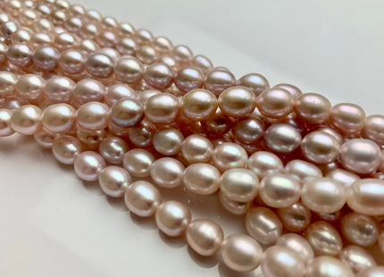 7x8 mm Or 8x9 mm AAA Natural Mauve/Pink/Peach Color Freshwater Rice Pearl Genuine High Luster Smooth And Shiny Oval Pearl #1357