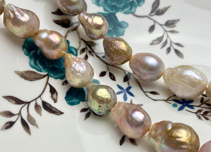 11x12-14x17 mm AAA Natural Mauve Pink Color Baroque Freshwater Pearl Beads Genuine Natural Iridescent Color Baroque Freshwater Pearls #1712