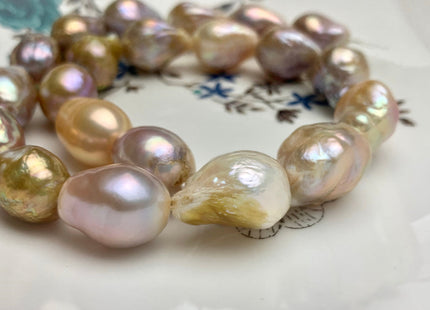 11x12-14x17 mm AAA Natural Mauve Pink Color Baroque Freshwater Pearl Beads Genuine Natural Iridescent Color Baroque Freshwater Pearls #1712