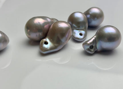13-15x22-26 mm AAA Baroque Freshwater Pearl Pinkish Gray Pendant Large Hole Baroque Pendant Genuine Baroque Pearl Beads #1103