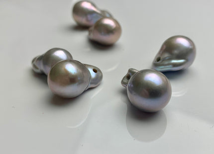 13-15x22-26 mm AAA Baroque Freshwater Pearl Pinkish Gray Pendant Large Hole Baroque Pendant Genuine Baroque Pearl Beads #1103