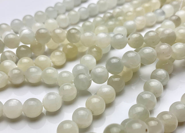 6mm 8mm 10mm 12mm Natural Color White Fire Moonstone Beads Natural Color High Quality Smooth Round White Moonstone Gemstone Beads #2276