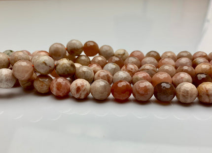 6mm 8mm 10mm 12mm Natural Multi Color Peach MoonStone High Quality Faceted Round Gemstone Beads #2275