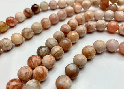 6mm 8mm 10mm 12mm Natural Multi Color Peach MoonStone High Quality Faceted Round Gemstone Beads #2275