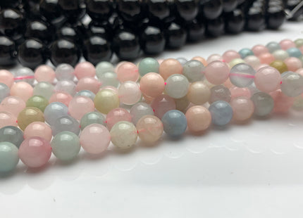 6mm 8mm 10mm 12mm Natural Color Smooth Round Morganite Gemstone Beads High Quality Pink Blue Green Color Morganite Gemstone Beads. #2277