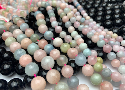 6mm 8mm 10mm 12mm Natural Color Smooth Round Morganite Gemstone Beads High Quality Pink Blue Green Color Morganite Gemstone Beads. #2277