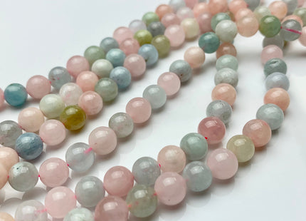 6mm 8mm 10mm 12mm Natural Color Smooth Round Morganite Gemstone Beads High Quality Pink Blue Green Color Morganite Gemstone Beads. #2277