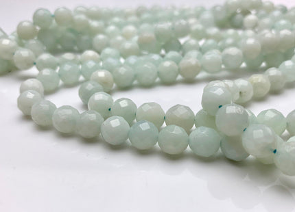 8 mm AAA Faceted Round Amazonite Semi Precious Stone Beads Ocean Blue Amazonite Beads, Natural Round Amazonite Gemstone Beads #480