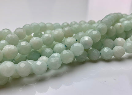 8 mm AAA Faceted Round Amazonite Semi Precious Stone Beads Ocean Blue Amazonite Beads, Natural Round Amazonite Gemstone Beads #480