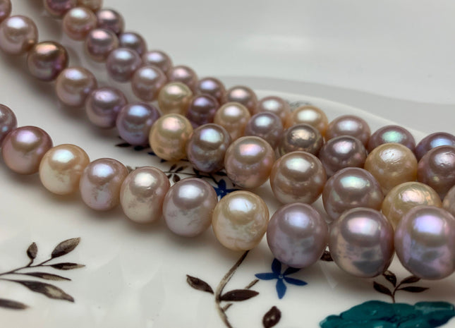 9-11 mm AAA Natural Multi Pink Freshwater Baroque/Edison Pearl Beads High Luster Genuine Natural Edison Freshwater Pearls #1716