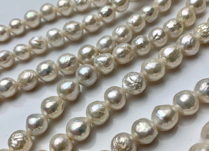 10-12 mm AAA Large Hole Half Strand Natural White Baroque Edison Pearl Beads Hole Size 1.5mm 2.1mm Large Hole Genuine Baroque Pearls #1727