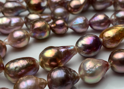 10x12-15 mm AAA Very Rare Dark Mauve Pink Baroque Edison Pearl Beads Genuine TearDrop Shape Edison Pearl With Iridescent Color #1724