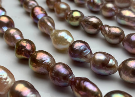10x12-15 mm AAA Very Rare Dark Mauve Pink Baroque Edison Pearl Beads Genuine TearDrop Shape Edison Pearl With Iridescent Color #1724