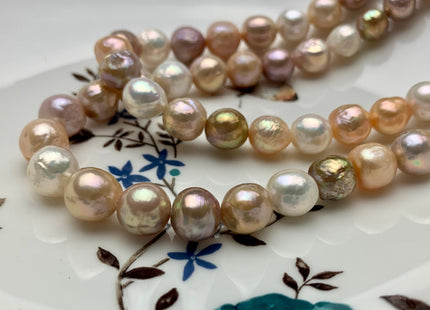 9-11 mm AAA Natural White And Multi Pink Mixed Color Baroque Freshwater Pearl Beads High Luster Genuine Baroque Pearls #1725